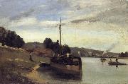 Camille Pissarro Barge on the Seine Peniche sur la Seine oil on canvas